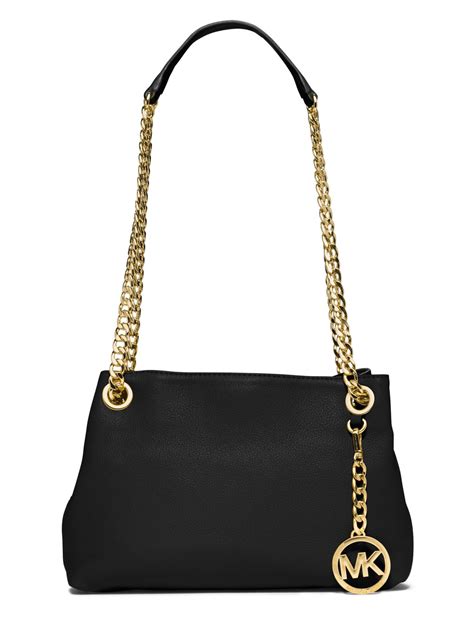 michael kors black purse gold chain handles and strap older|Michael Kors Handbag Gold Chain Black for sale .